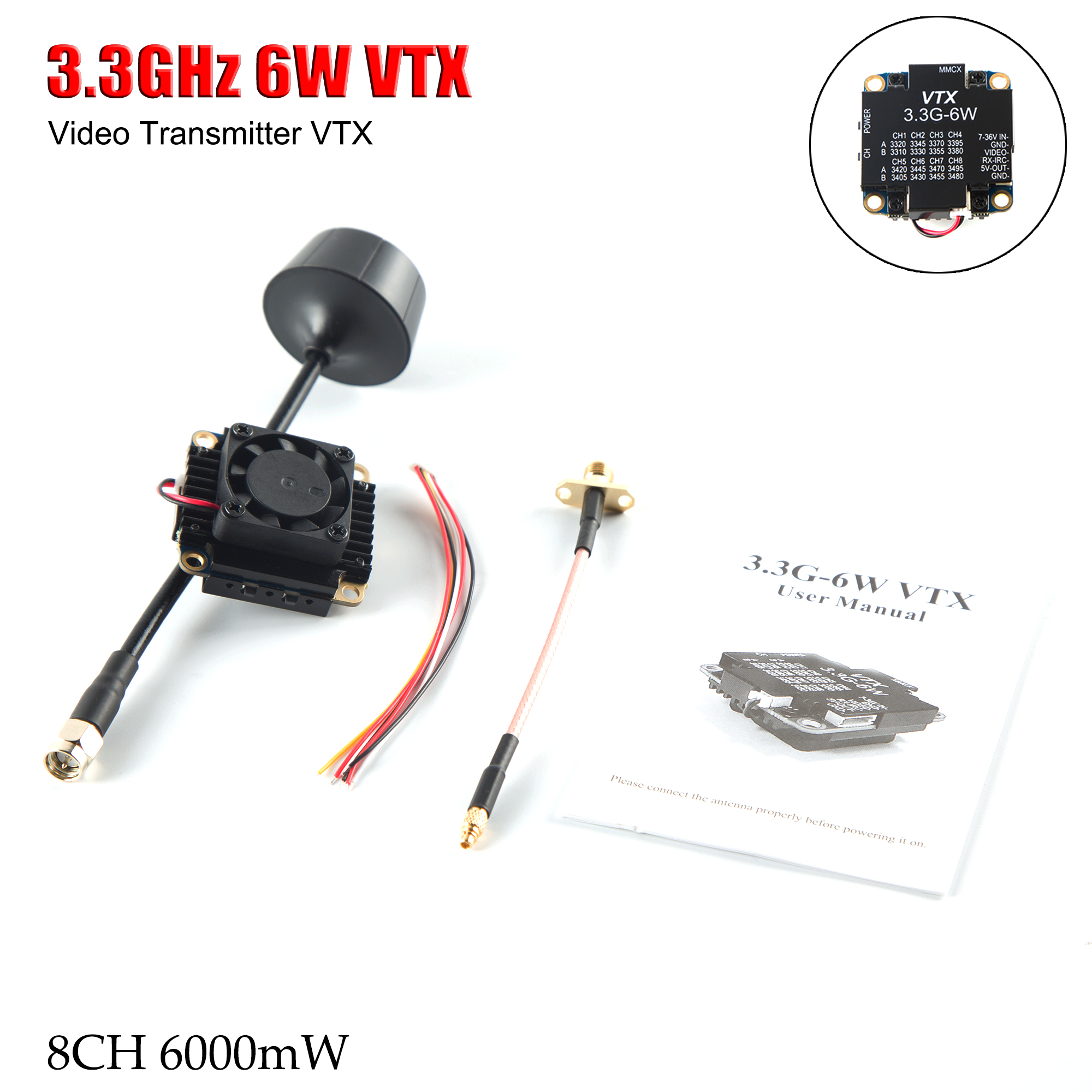 FPV Video Transmitter 3.3G 6W  - Fpv Drone Vtx 리뷰 및 가격