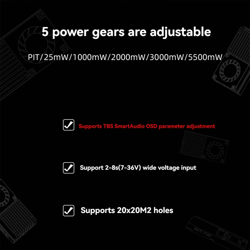 5.8G 5.5W VTX 64CH High Power  - Fpv Drone Transmitter 리뷰 및 가격
